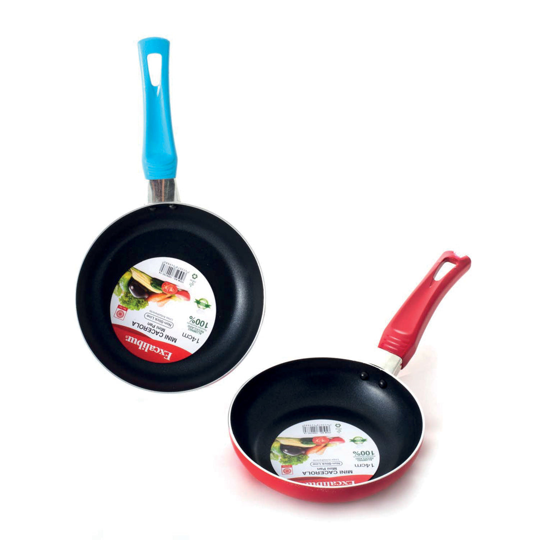 SARTEN EXCALIBUR DE TEFLON 2 COLORES 14 CM (F. 48 PZAS)