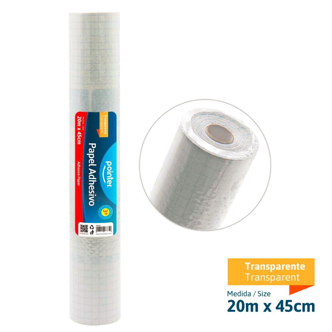 PLASTICO ADHESIVO POINTER TRANSPARENTE 45CM X 20M (F. 12UNI)