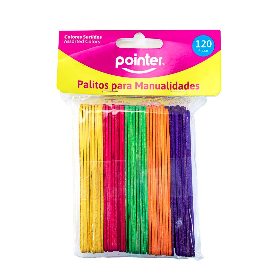 PALETAS DE MADERA POINTER DE COLORES BX120 (F.80 UNI)