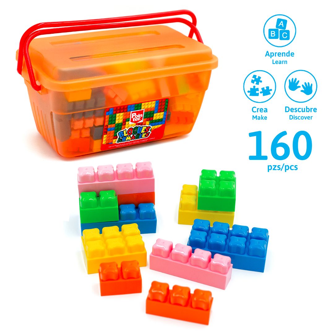 LEGOS POINTER LONCHERA DE 160 BLOQUES (F. 6 SETS)