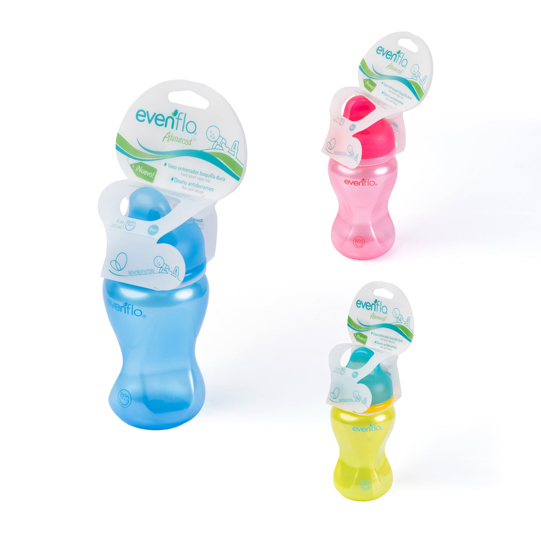VASO ENTRENADOR EVENFLO ADVANCED BOQ/DURA 2 COL. 8 0NZ/240ML (F. 12 PZA)