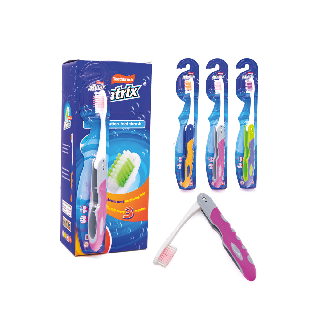 CEPILLO DENTAL MATRIX PLEGABLE 3 COLORES CX12 (F. 24 DOC)