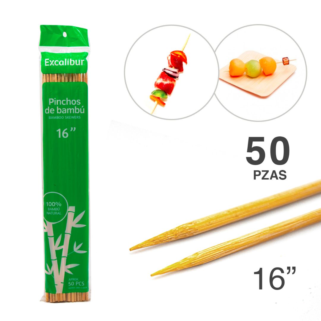 PINCHOS EXCALIBUR DE BAMBÚ BX50 16" (F. 72 SETS)