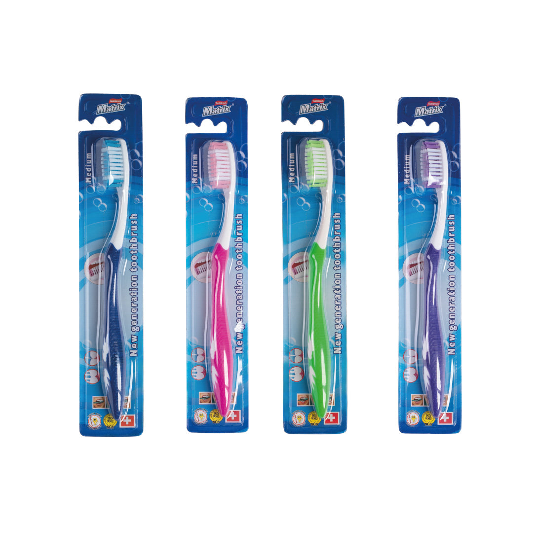 CEPILLO DENTAL MATRIX C/GRIP 4 COL. CX12 MEDIO (F. 24 DOC)