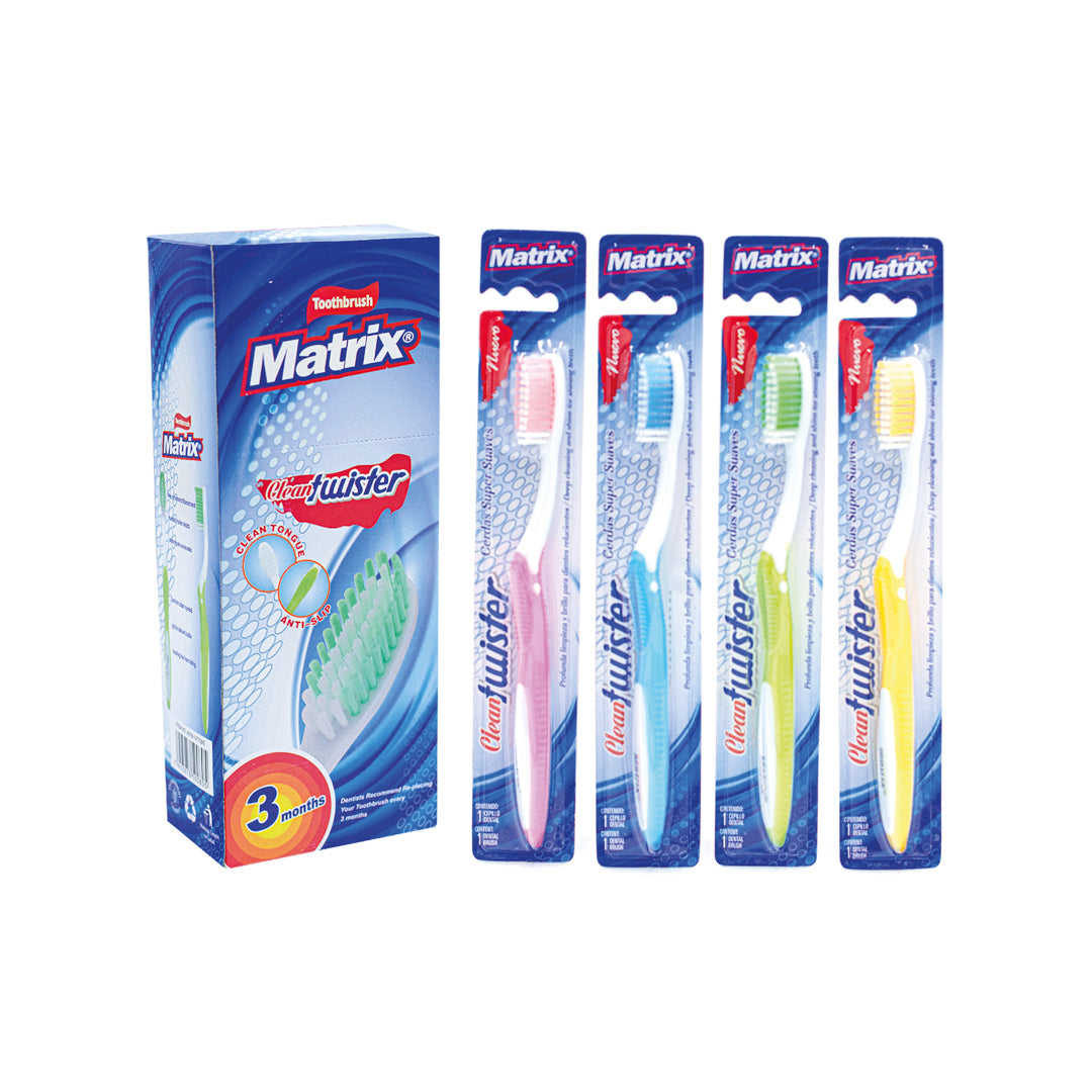 CEPILLO DENTAL MATRIX CLEAN TWISTER 4 COLORES CX12 (F. 24 DOC)
