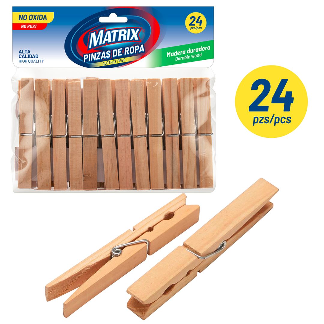 GANCHO DE MADERA MATRIX BX24 COL. NATURAL. (F. 48 SETS)
