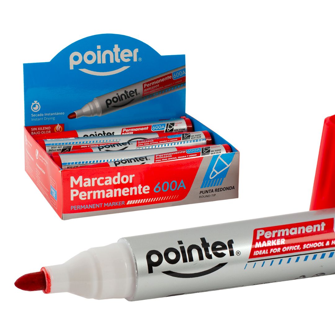 MARCADOR PERMANENTE POINTER P/REDONDA ROJO CX12 (F. 60 DOC)