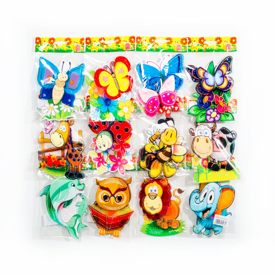 STICKER 3D DISEÑO ANIMALES (F. 360 PZA)