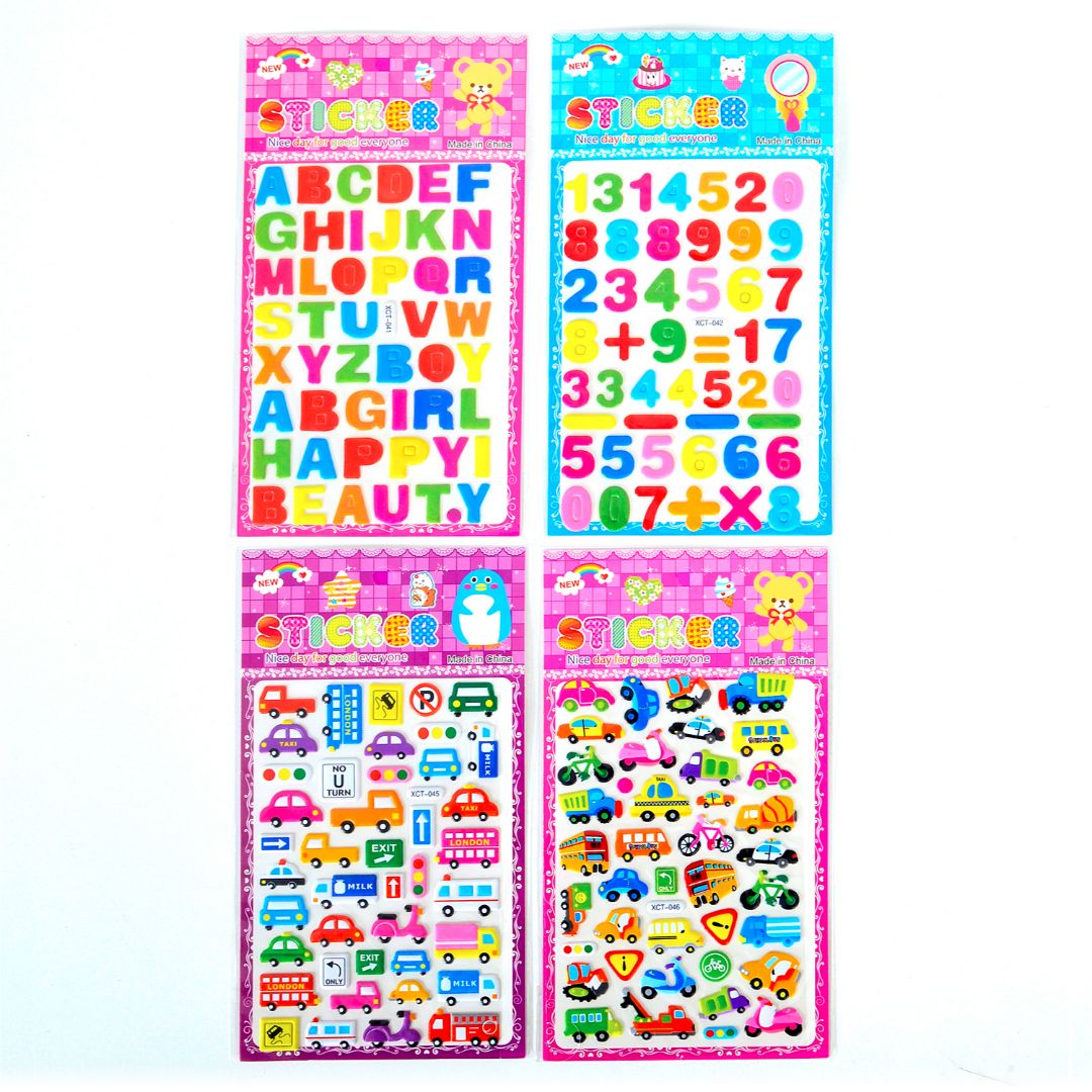 STICKERS POINTER TRANSPORTES/ABECEDARIO/NUMEROS (F. 360 PZAS)