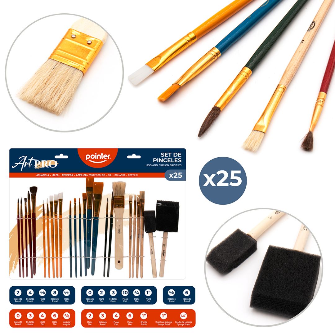 SET DE PINCELES POINTER ART PRO BLISTERX25 (F. 72 SETS)