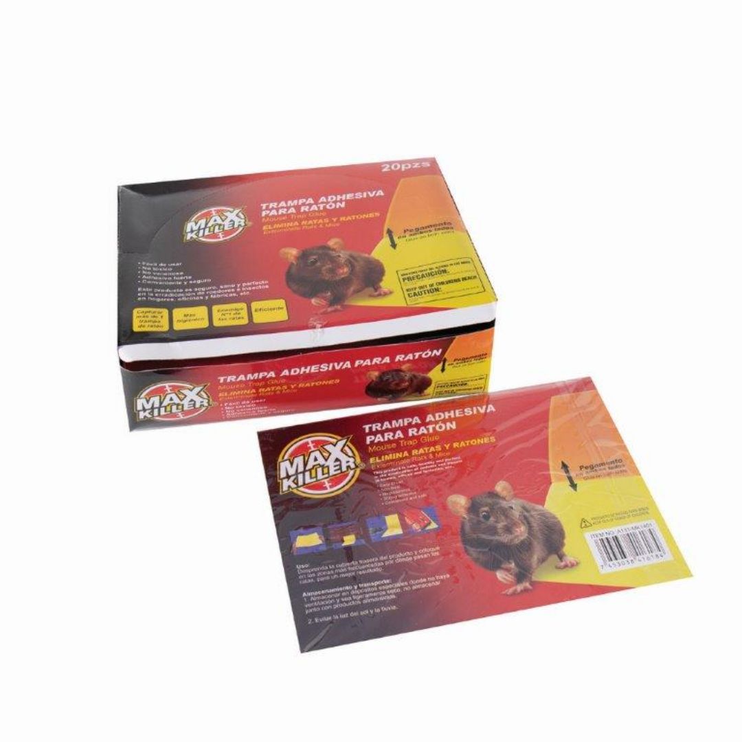 TRAMPA ADHESIVA P/RATON MAX KILLER (F. 200 PCS)