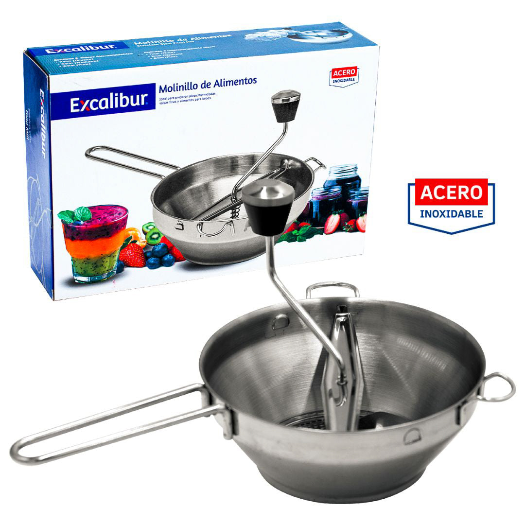 COLADOR EXCALIBUR ACERO INOXIDABLE 32.8X19.5X8CM C/3 DISCOS (F. 6 PZAS)