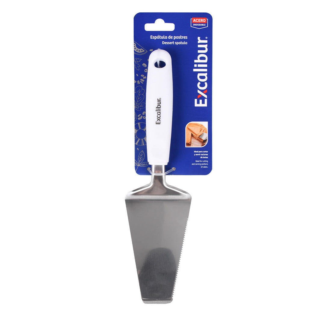 ESPATULA P/POSTRES EXCALIBUR MANGO BLANCO 4" (F. 48 PZAS)