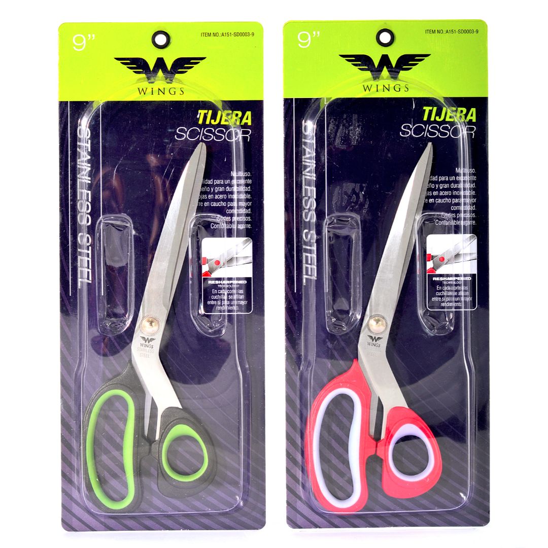 TIJERA WINGS 9" C/GRIP 2 COL. (F. 60 UNI)