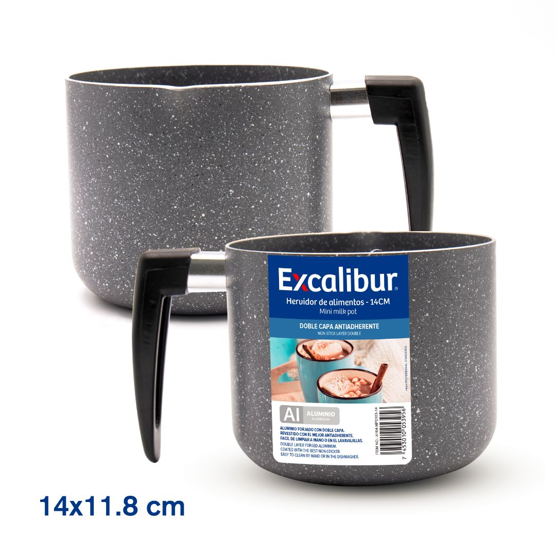 OLLA EXCALIBUR DE ALUMINIO 14X11.8 CM (F. 24 PZAS)