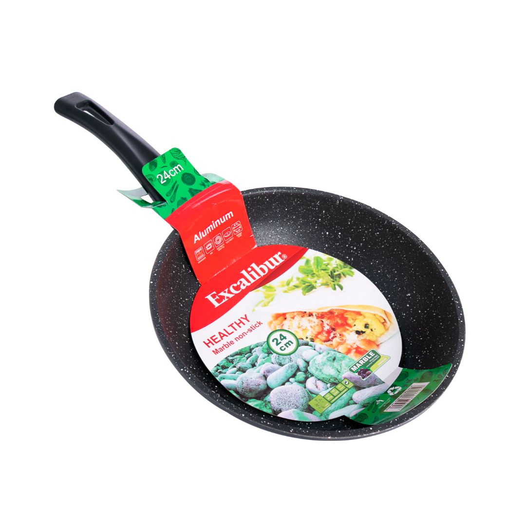 SARTEN EXCALIBUR ALUMINIO NEGRO 24CM (F. 10 PZA)