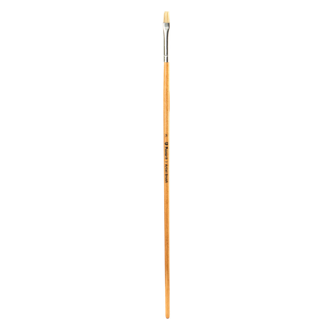 PINCEL DE MADERA POINTER CERDA NATURAL PLANO #3 CX12 (F. 200 DOC)