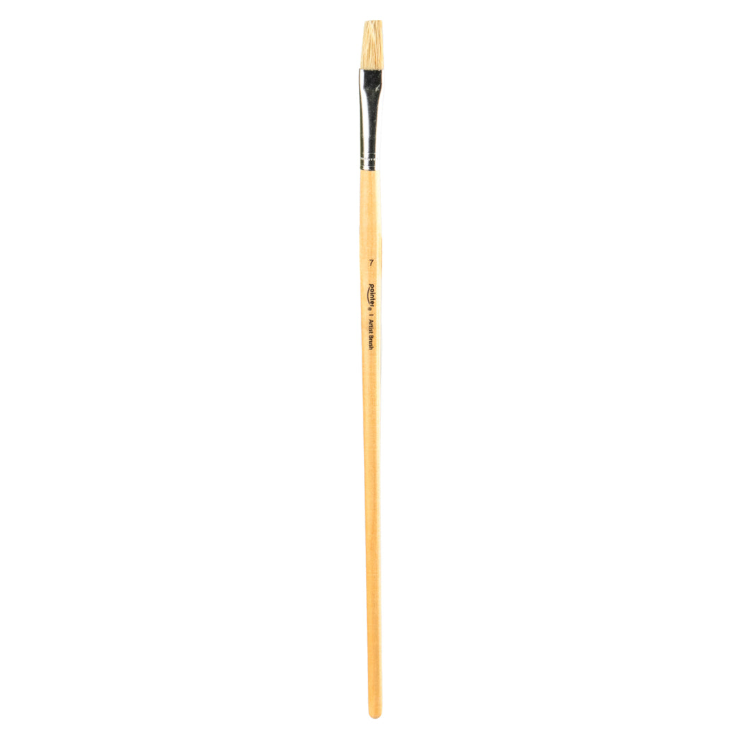 PINCEL DE MADERA POINTER CERDA NATURAL PLANO #7 CX12 (F. 100 DOC)