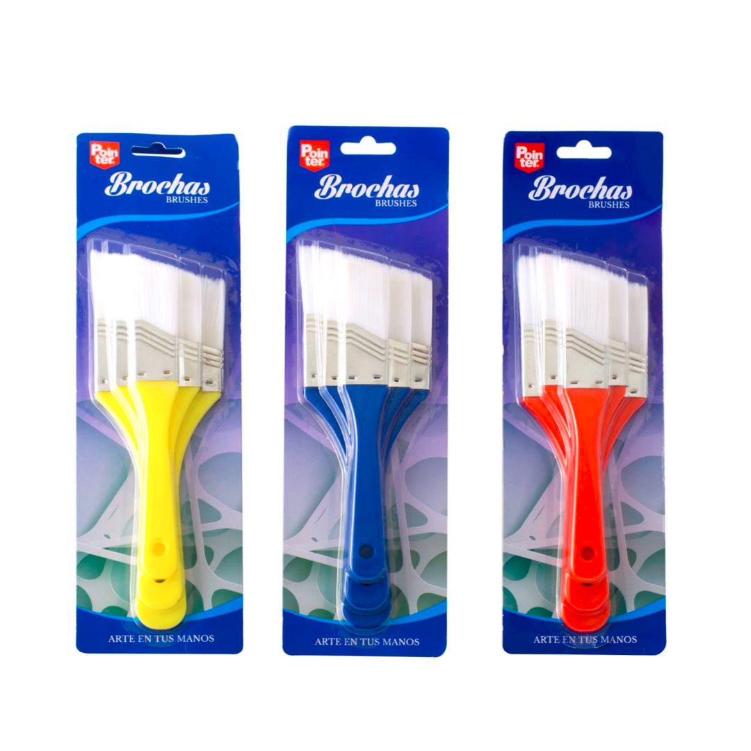 SET DE BROCHAS POINTER ANGULARES 3 COL. 1", 2", 3" (F. 120 SETS)