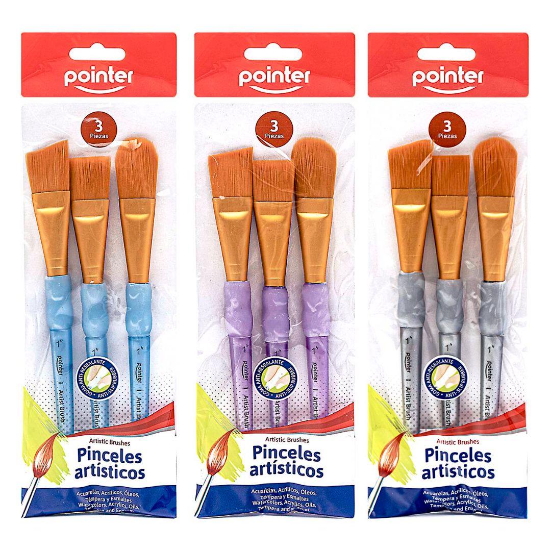 SET DE PINCELES POINTER C/GRIP 3 COL. BX3 (F. 120 SETS)