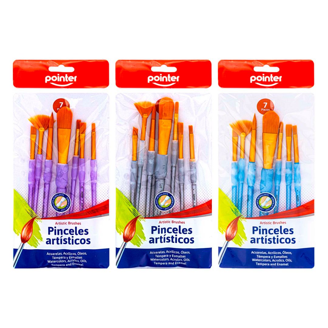 SET DE PINCELES POINTER C/GRIP 3 COL. BX7 (F. 144 SETS)