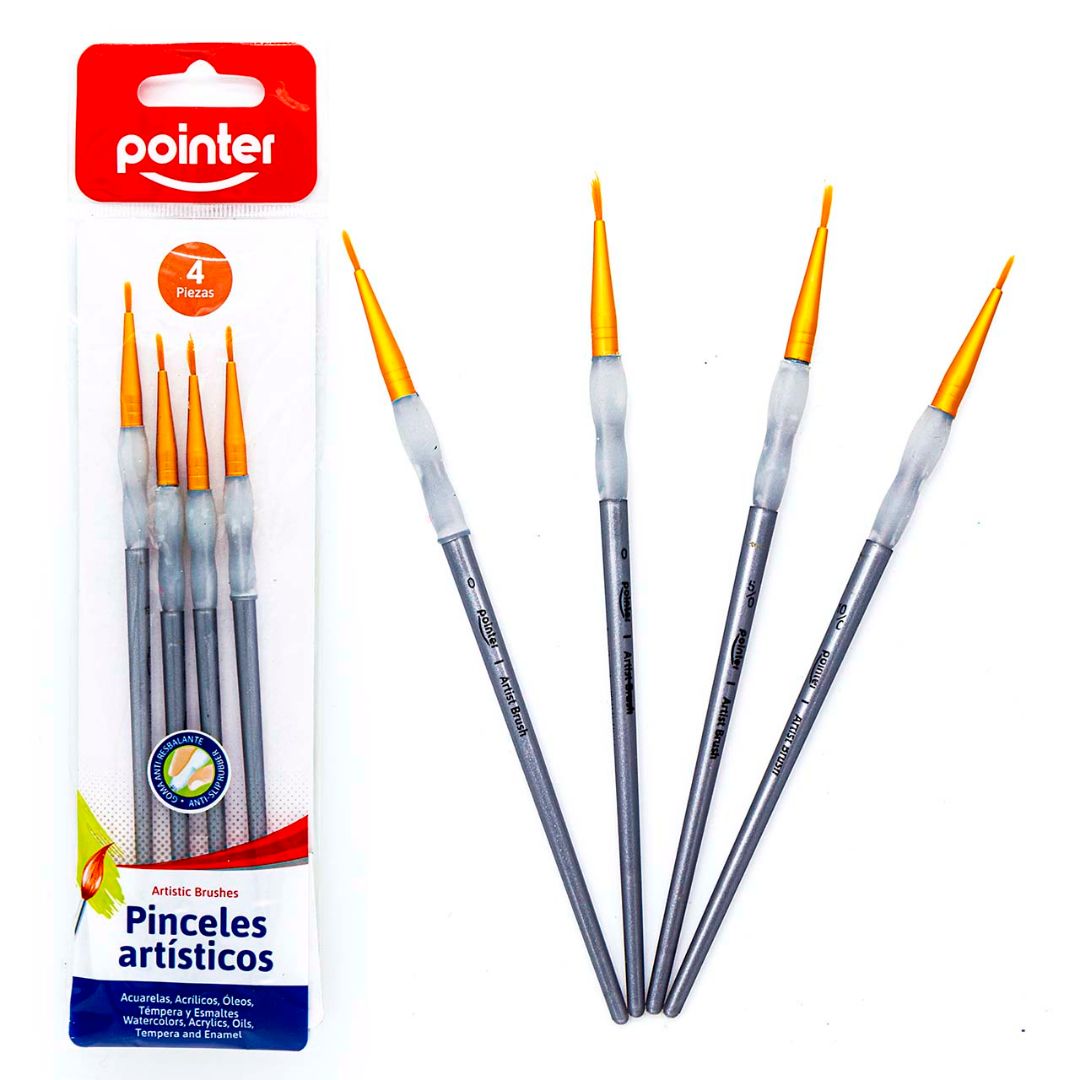 SET DE PINCELES POINTER C/GRIP BX4 DELINEADOR (F. 180 SETS)