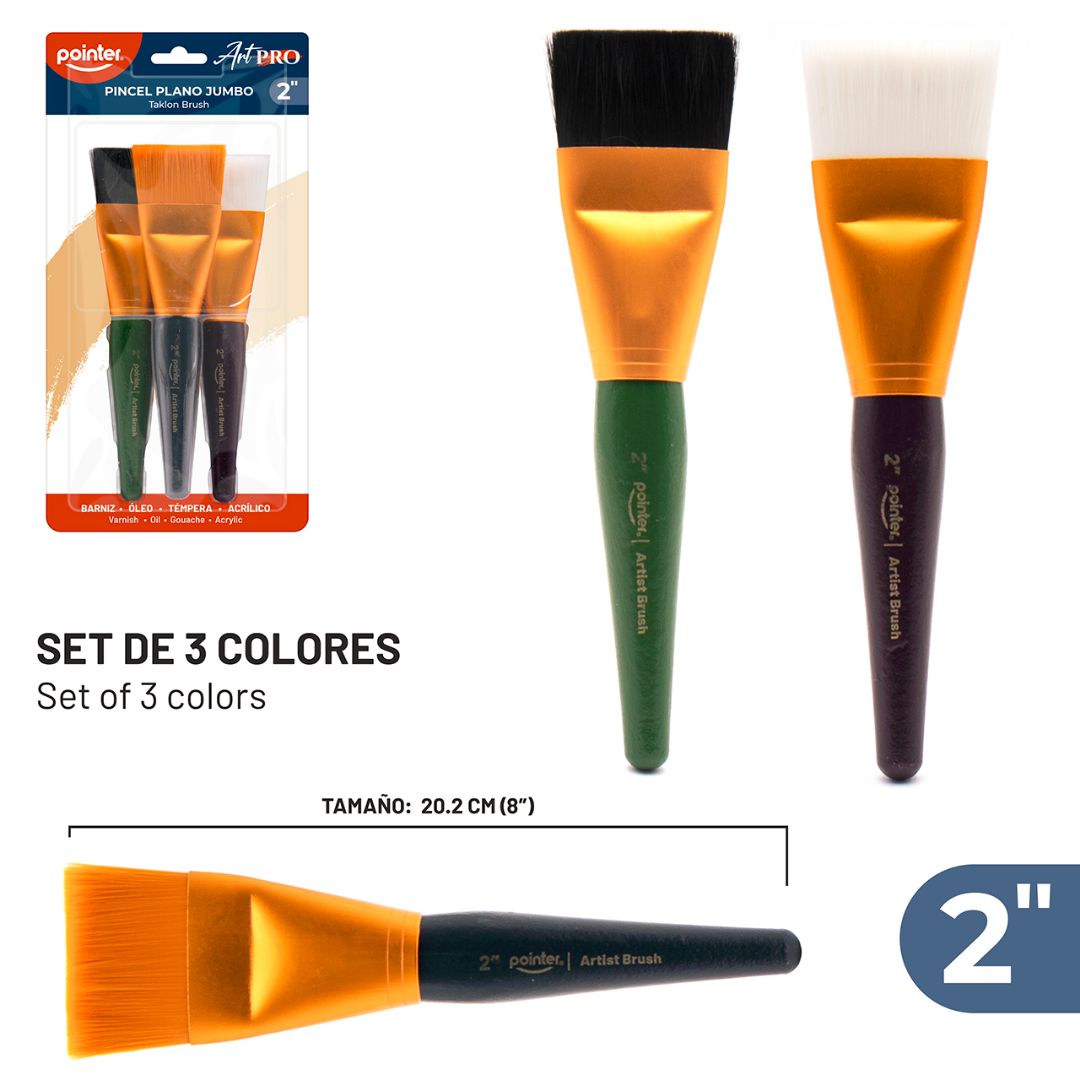 PINCEL POINTER PLANO 2" JUMBO BX3 (F. 36 SETS)