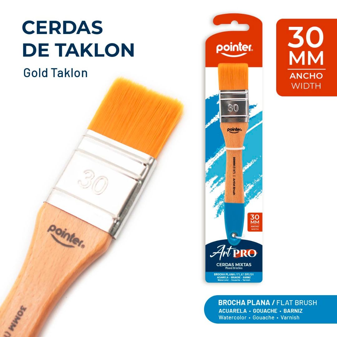 BROCHA POINTER CERDAS DE TAKLON 1/4" 30MM (F. 72 SETS)