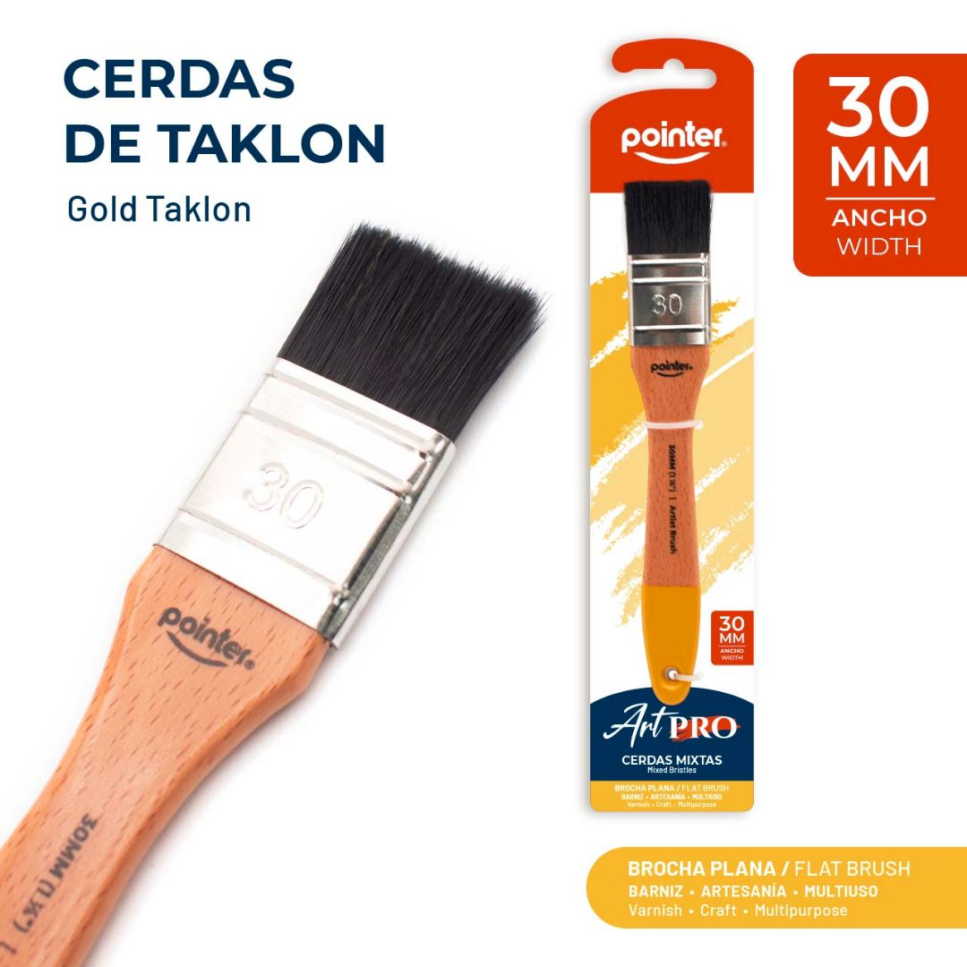BROCHA POINTER CERDAS DE TAKLON NEGRO 1/4 30MM (F. 72 SETS)