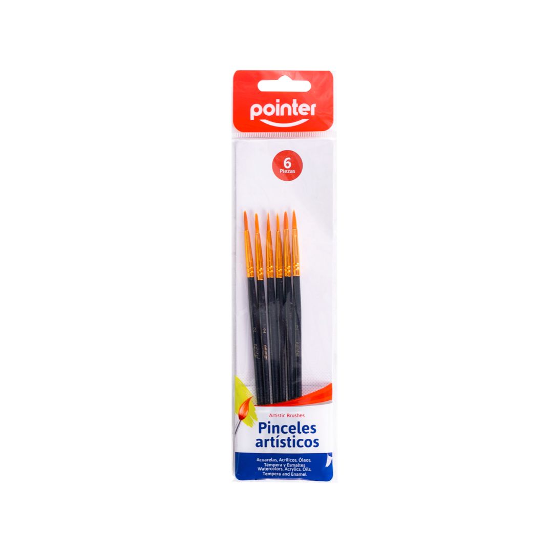 PINCEL POINTER REDONDO #2 BX6 (F. 144 SETS)