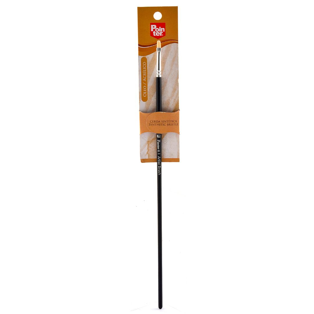 PINCEL POINTER CERDA SINTETICA NEGRO PLANO #2 BLISX1 (F. 240 UNI)