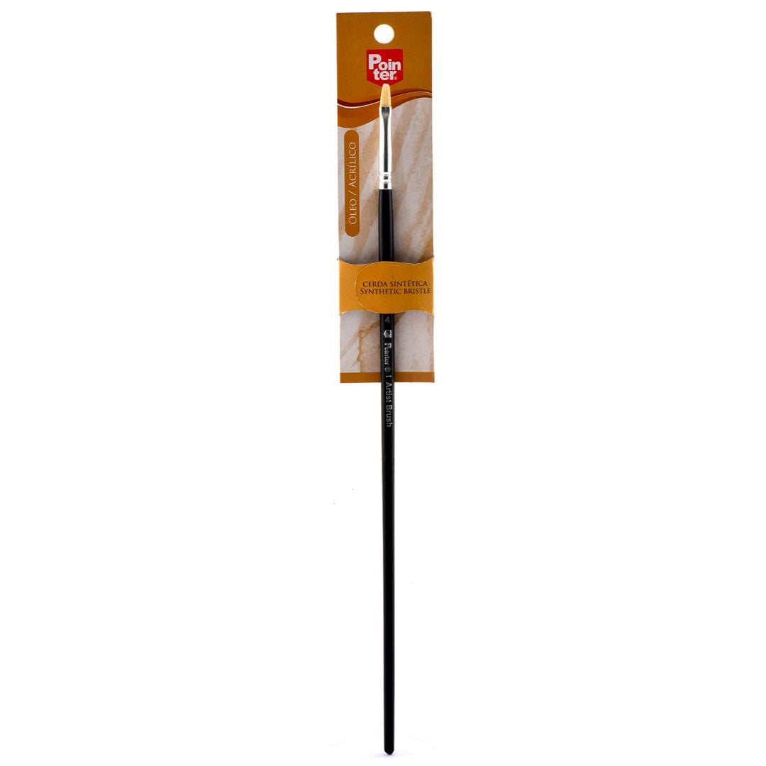 PINCEL POINTER CERDA SINTETICA NEGRO PLANO #4 BLISX1 (F. 240 UNI)