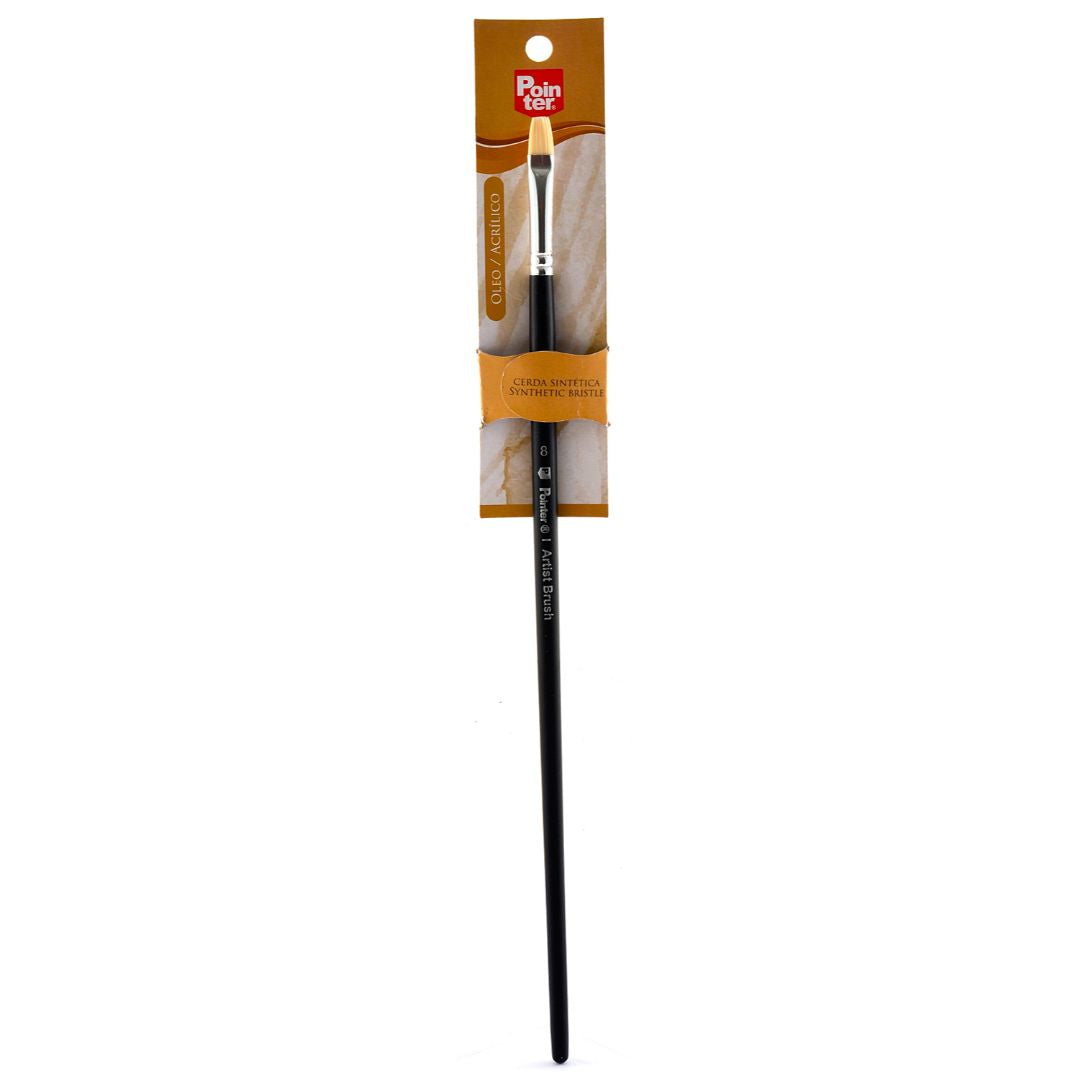 PINCEL POINTER CERDA SINTETICA NEGRO PLANO #8 BLISX1 (F. 120 UNI)