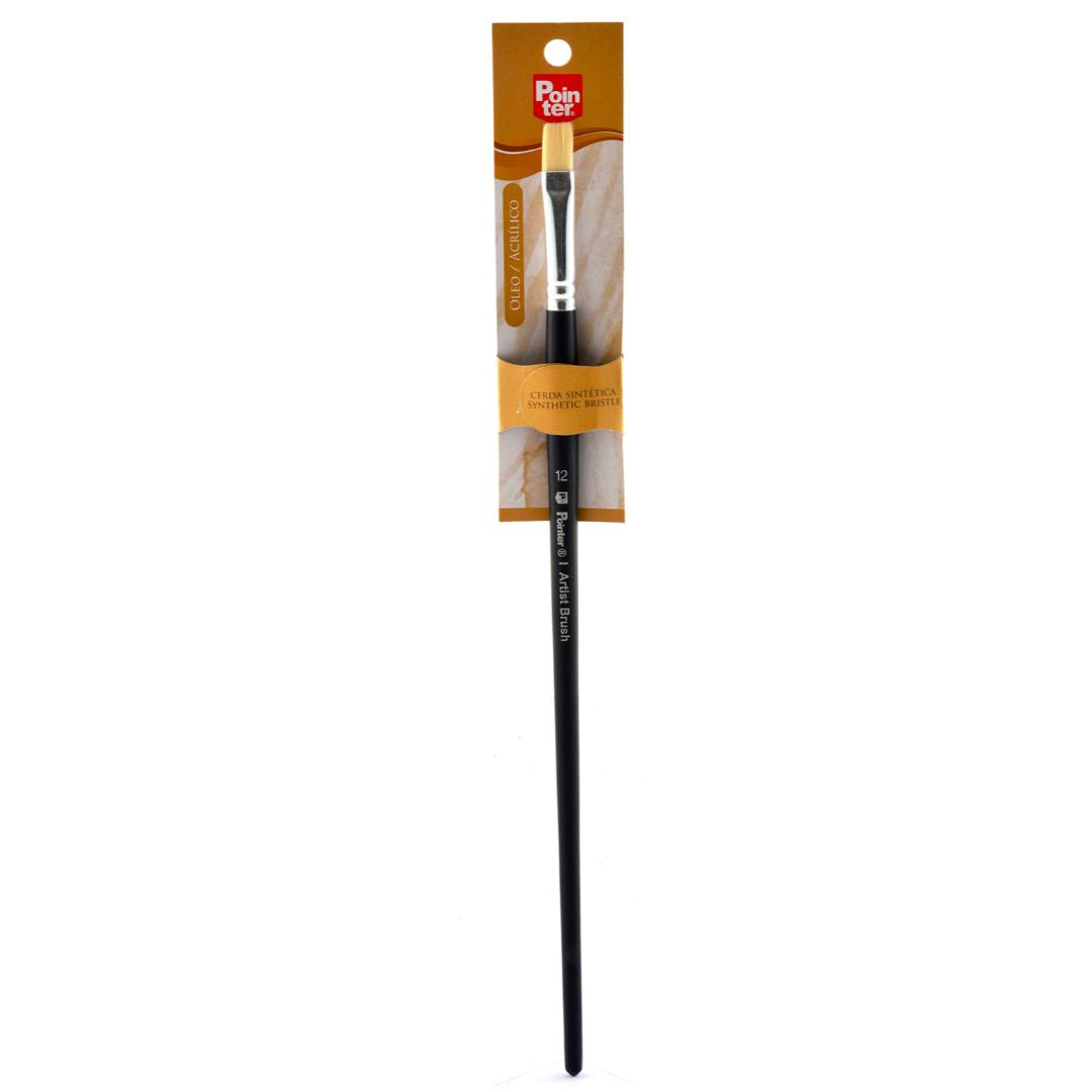 PINCEL POINTER CERDA SINTETICA NEGRO PLANO #12 BLISX1 (F. 120 UNI)