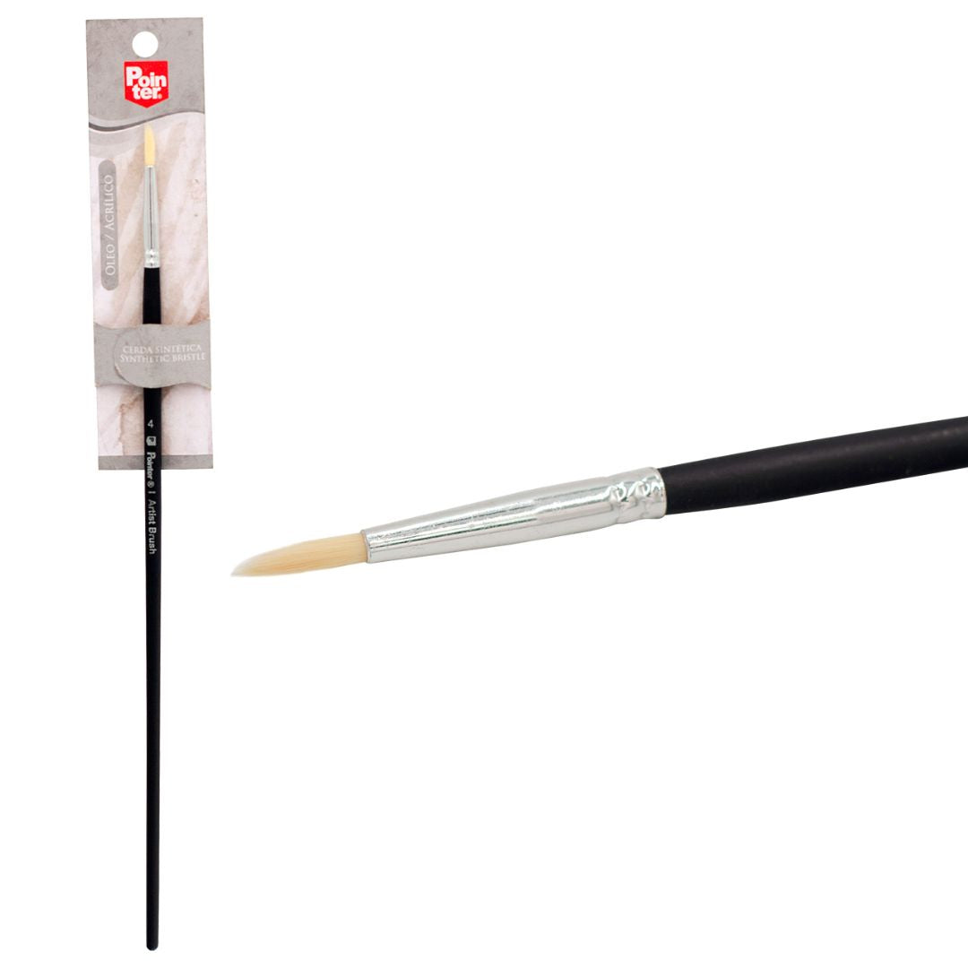 PINCEL POINTER CERDA SINTETICA NEGRO REDONDO #4 BLISX1 (F. 240 UNI)