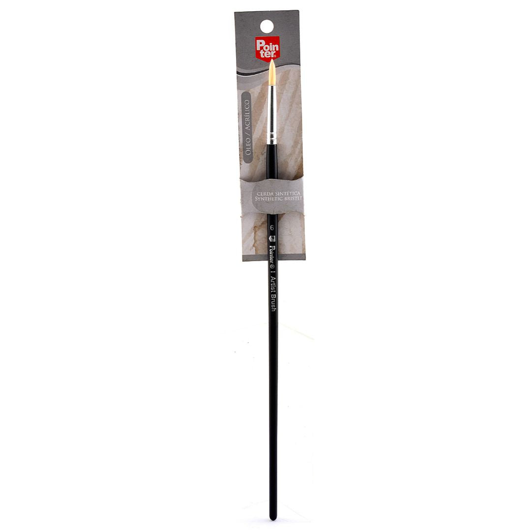 PINCEL POINTER CERDA SINTETICA NEGRO REDONDO #6 BLISX1 (F. 240 UNI)