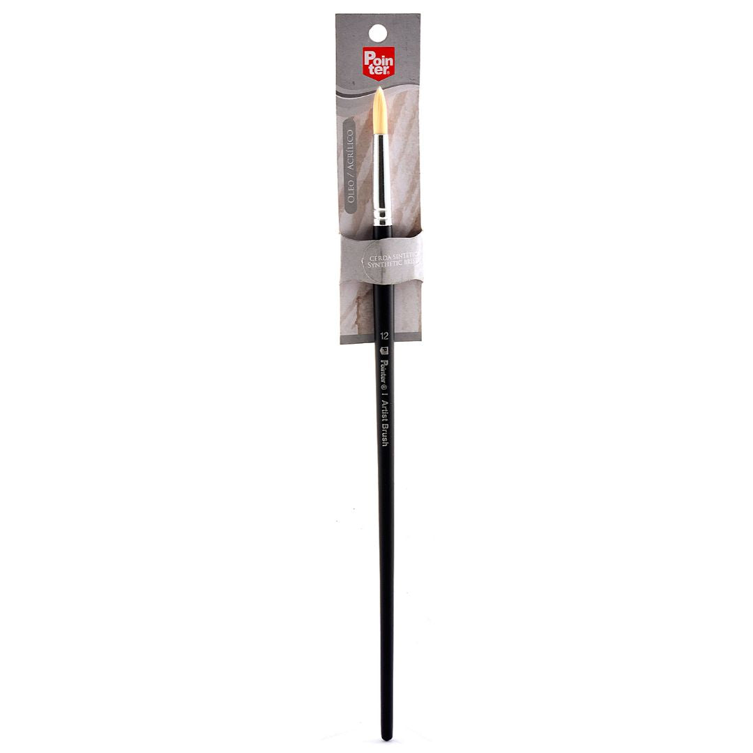 PINCEL POINTER CERDA SINTETICA NEGRO REDONDO #12 BLISX1 (F. 120 UNI)