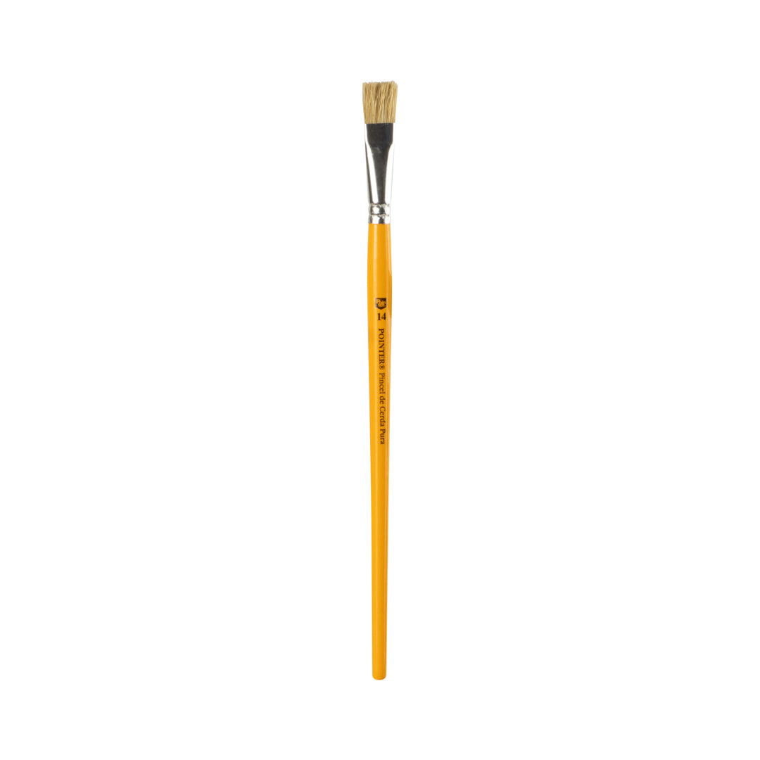 PINCEL POINTER CERDA NATURAL AMARILLO PLANO #14 CX12 (F. 50 DOC)