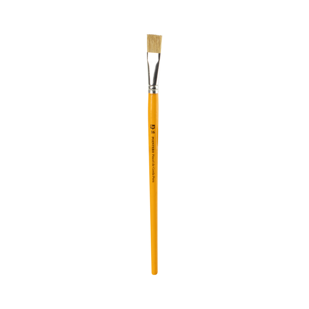 PINCEL POINTER CERDA NATURAL AMARILLO PLANO #16 CX12 (F. 50 DOC)