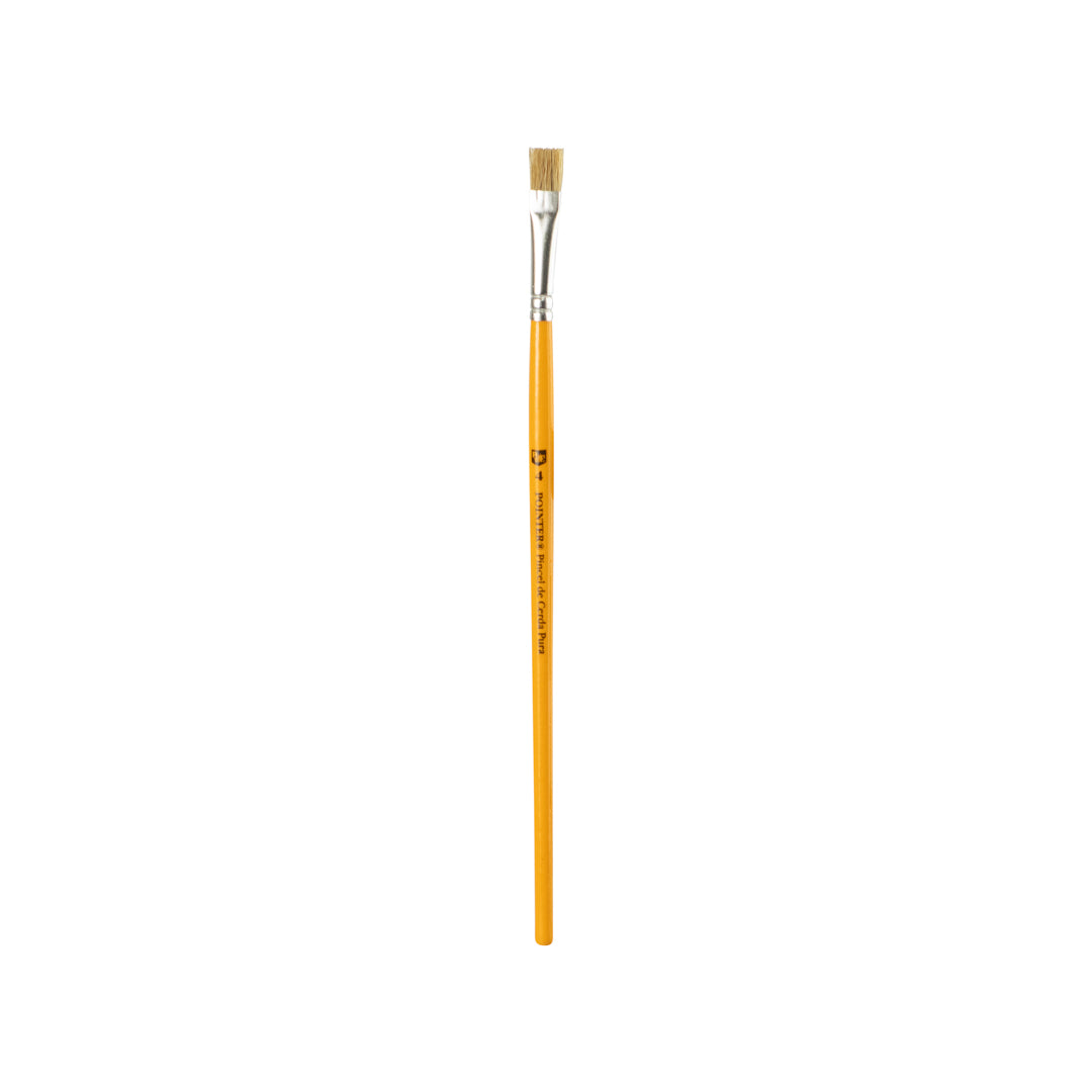 PINCEL POINTER CERDA NATURAL AMARILLO PLANO #4 CX12 (F. 50 DOC)