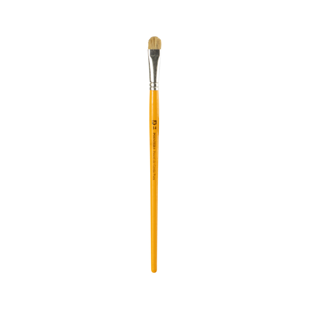 PINCEL AMARILLO POINTER LENGUA DE GATO CERDA NATURAL #14 CX12 (F. 50 DOC)