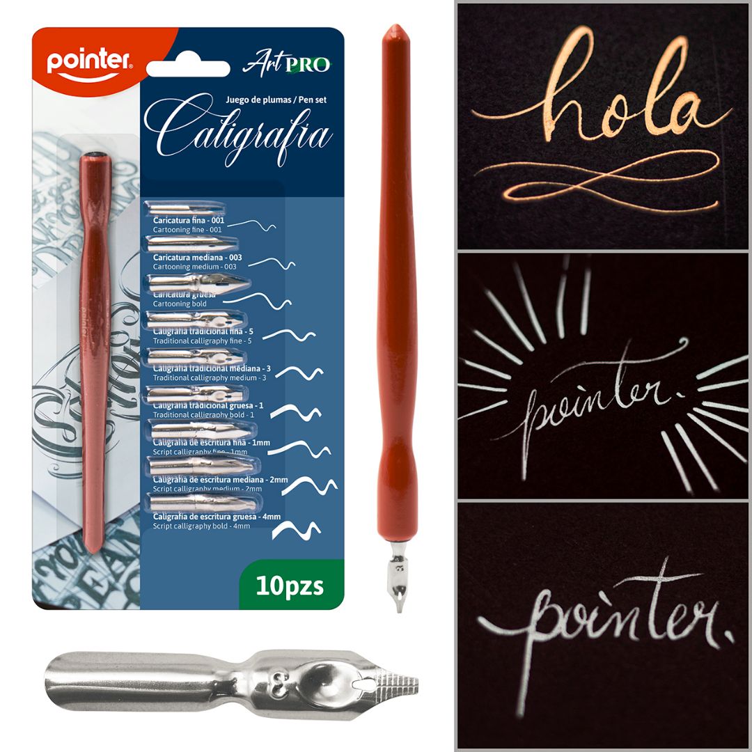 SET DE PLUMILLAS POINTER PARA CALIGRAFIA BLISTER DE 9 PUNTAS (F. 96 SETS)