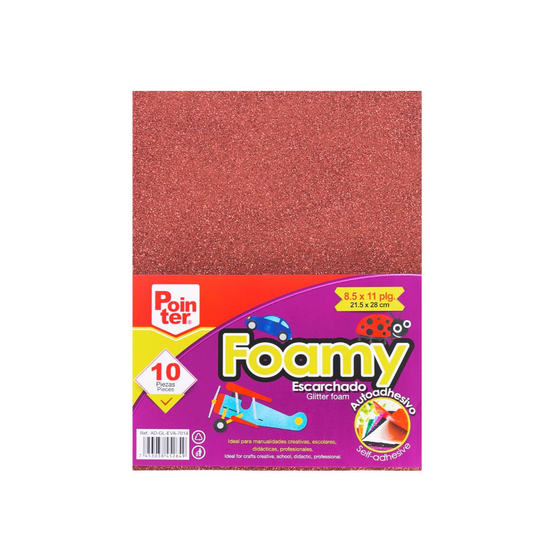 FOAMY C/ESCARCHA POINTER C/ADHESIVO MARRON PX10 CARTA (F. 60 PAQ)