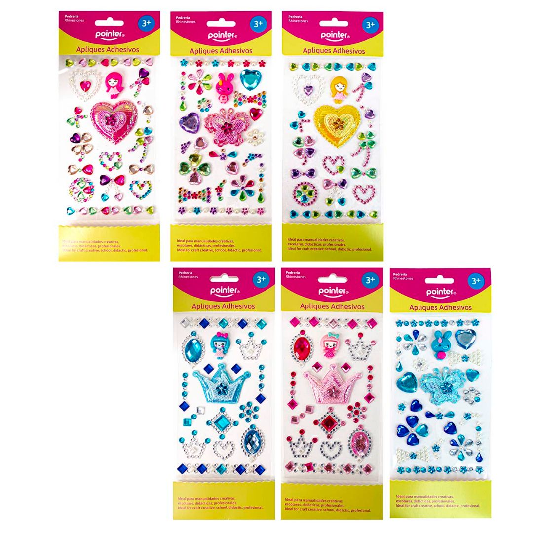 STICKERS POINTER PARA CELULAR 6 DISEÑOS (F. 288 SETS)