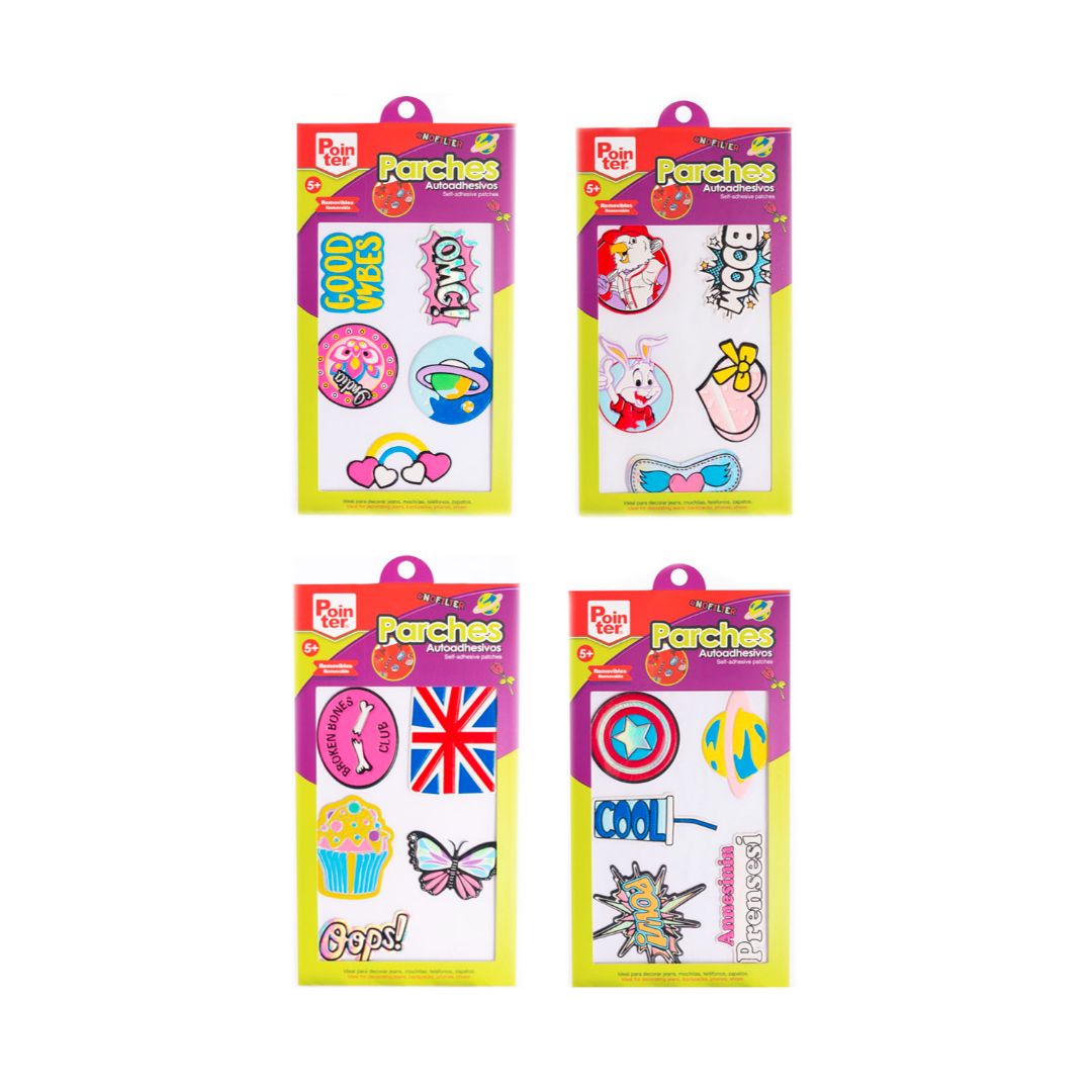 PARCHE ADHESIVOS POINTER BLISTERX5 4 DISEÑOS (F. 288 SETS)