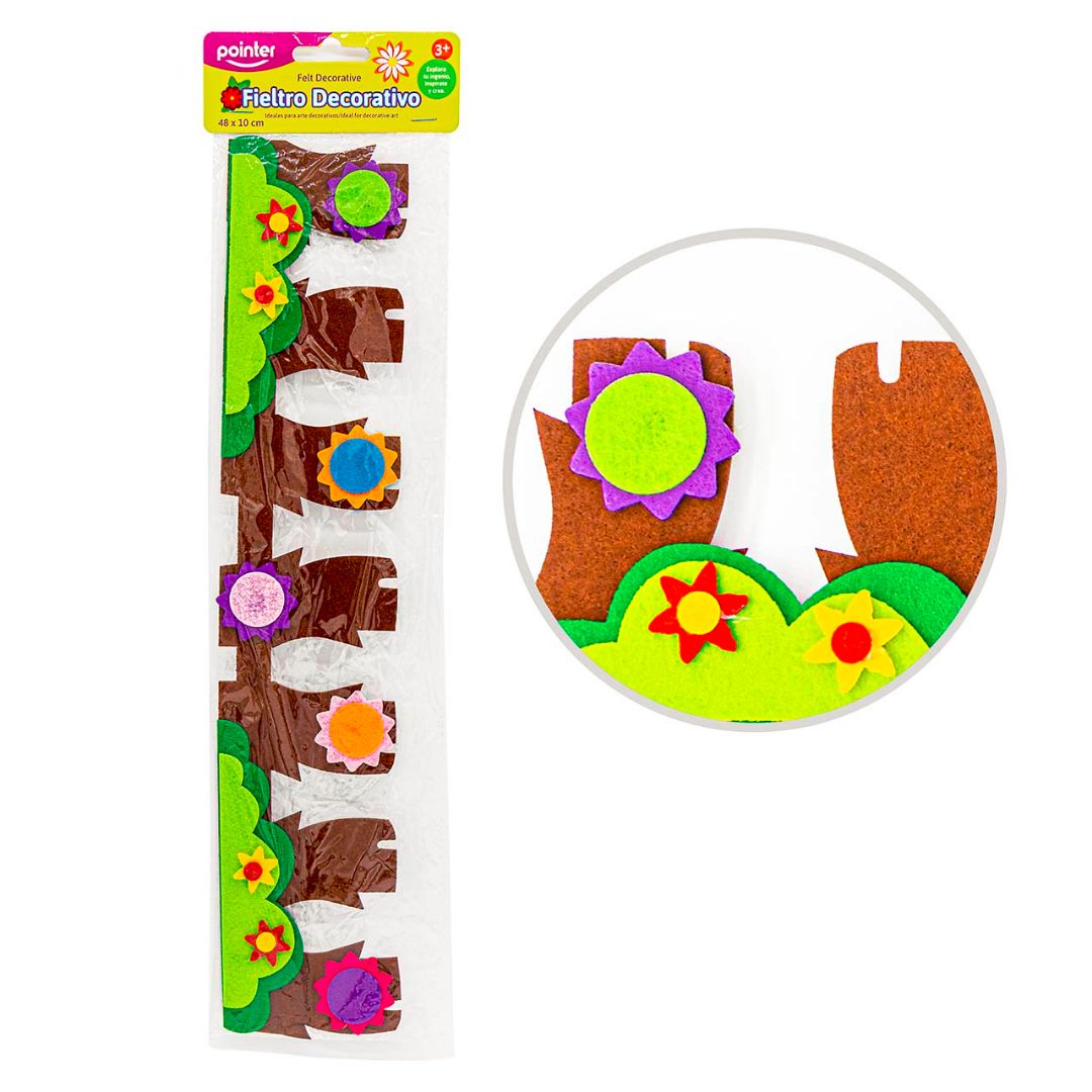 FIGURAS DE FIELTRO POINTER TRONCOS C/FLORES 48X10CM (F. 120 PZAS)
