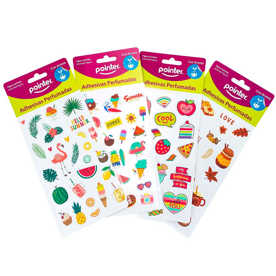 STICKERS POINTER FIGURAS SURTIDAS PERFUMADAS (F. 288 SETS)
