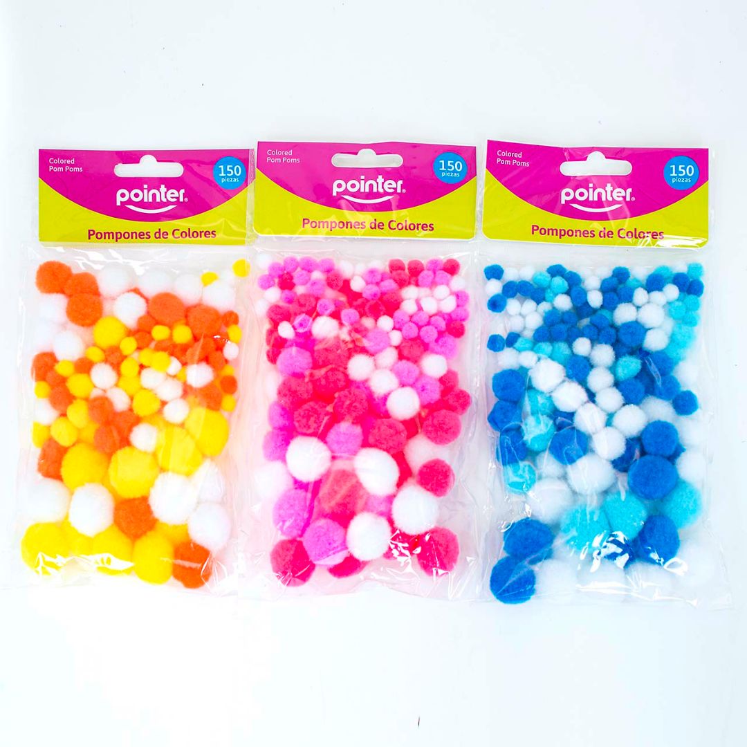 POMPONES POINTER DE COLORES BX150 (F. 144 SETS)