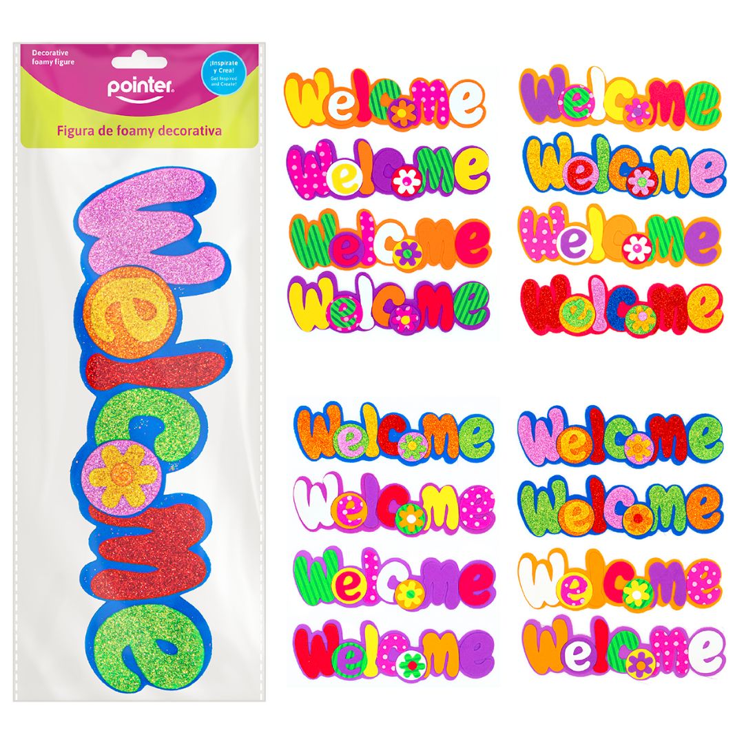 FOAMY LETRERO POINTER C/ESCARCHA WELCOME (F. 240 PZAS)