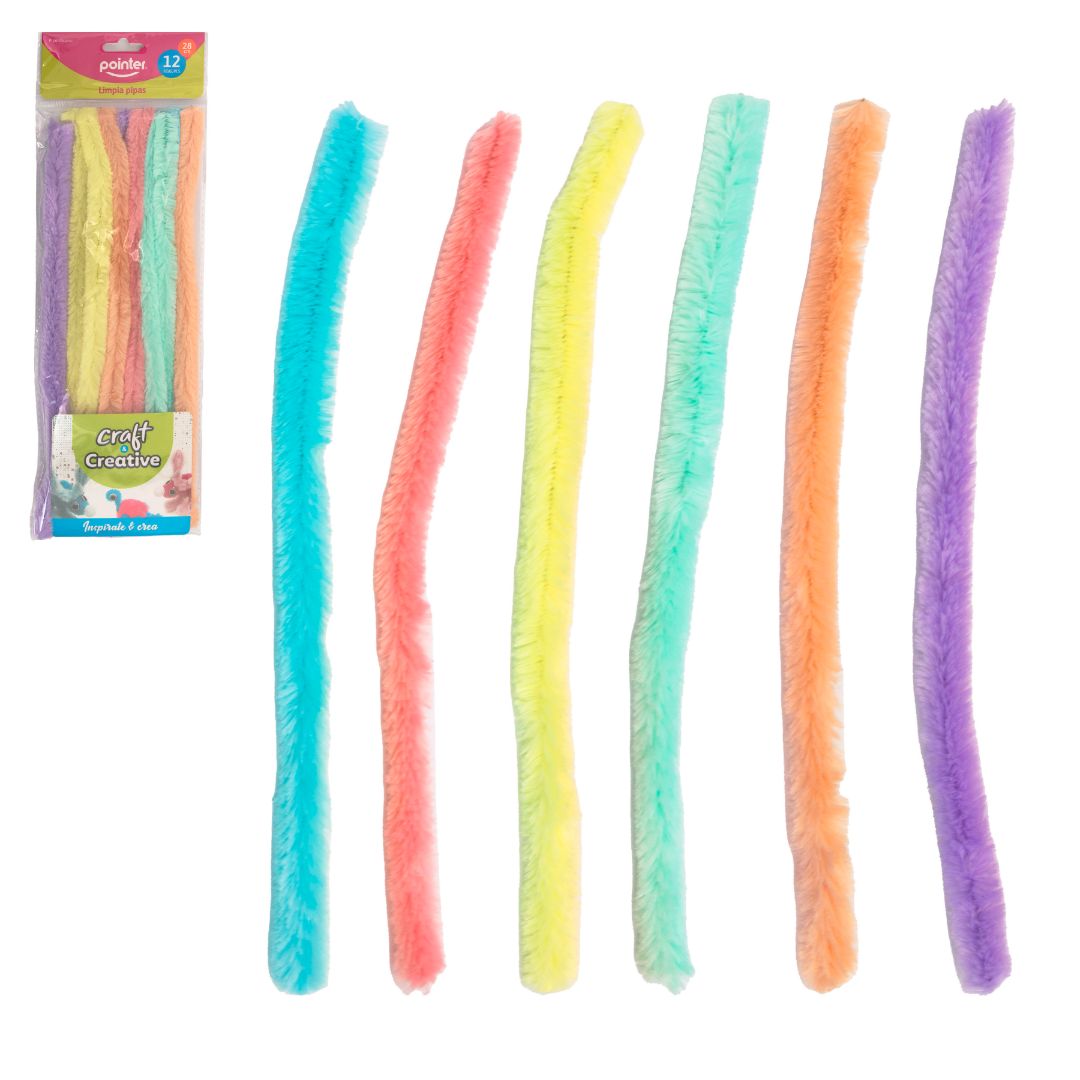 LIMPIA PIPAS POINTER COLORES PASTEL BX12 28CM (F. 96 BAG)